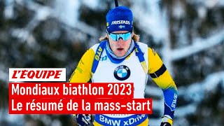 Mondiaux biathlon 2023  Sebastian Samuelsson prive Johannes Boe dun nouveau titre en massstart [upl. by Lodmilla30]