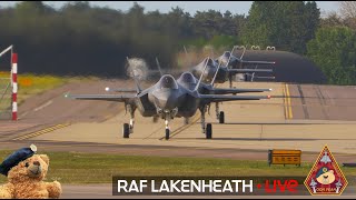 LIVE US AIR FORCE FIGHTER TOWN F15 amp F35 QUICK CLIMBS • 48TH FIGHTER WING RAF LAKENHEATH 140624 [upl. by Ginni]