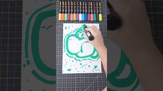 Drawing But the Green Marker is HUGE Very Satisfying art satisfying shorts [upl. by Eelaras556]