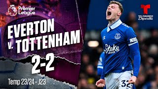 Highlights amp Goles Everton v Tottenham 22  Premier League  Telemundo Deportes [upl. by Borrell]