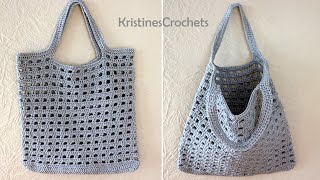 Easy Crochet Tote Market Bag Tutorial [upl. by Cirde164]