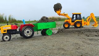 JCB3DX And Eicher Tractor Trolley Loading  Matikata JCB Tractor  Cartoon Video for kids  Toys [upl. by Eeleak672]