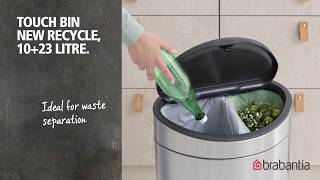 Touch Bin New Recycle 1023L for easy waste separating  Brabantia [upl. by Gnok917]