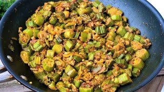 How to Cook Frozen Okra Not Slimy  Quick Easy Masala Bhindi  Masala Bhindi  Okra Masala Stir Fry [upl. by Eniamrahc336]