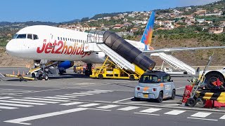 Jet2 holidays boeing 757200 trip report Manchester to Madeira magnificent approach GLSAC [upl. by Ynnav]