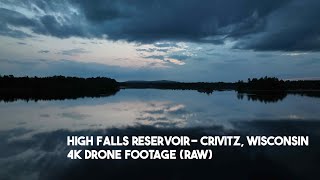 High Falls Reservoir Crivitz Wisconsin 4k drone footage raw [upl. by Ragucci]