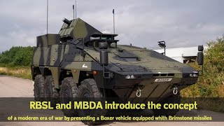 RBSL and MBDA introduce Boxer Concept vehicle equipped with Brimstone Missile [upl. by Eilojne]