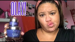 I TRIED OLAY RETINOL 24 MOISTURIZER amp EYE CREAM FOR A WEEK [upl. by Rohn477]