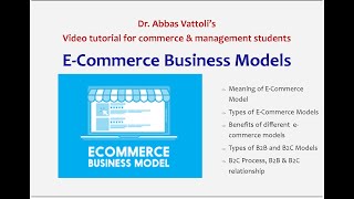 ECommerce Business Models Video tutorial [upl. by Elfont]