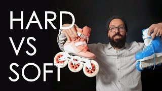 INLINE SKATING TECH SCHOOL  SOFT BOOT VS HARD BOOT SKATES VLOG132 [upl. by Elleinwad]