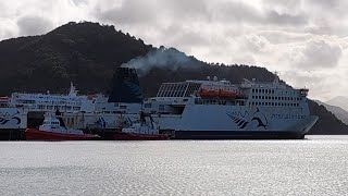 Interislander Ferry MV Kaitaki reverses into Picton Ferry Terminal [upl. by Llehsam]