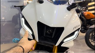 Ye Hai All New Yamaha R15 V4 OBD2 White Color New Mode Detailed Review  R15 V4 White [upl. by Anomas]