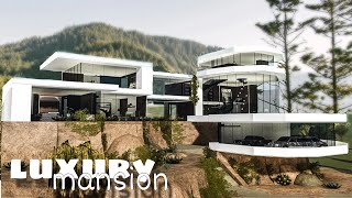 Bloxburg MANSION hillside modern house no largeplot  Roblox Bloxburg  Speedbuild [upl. by Montfort]