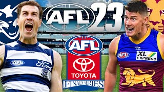 GEELONG vs BRISBANE PRELIM FINAL ON AFL 23 [upl. by Anicart396]