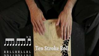 CAJON RUDIMENTS 10 Ten Roll Advanced  Redoble de Diez Avanzado [upl. by Arratal]