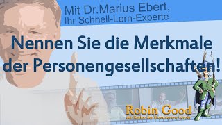 Nennen Sie die Merkmale der Personengesellschaften [upl. by Allac]