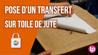 Pose de Transfert sur toile de jute [upl. by Nwahsram]