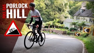 Toughest Climb  Official 100 Climbs Porlock Hill  30 Gradients  Full Climb With Power Data [upl. by Okimik90]