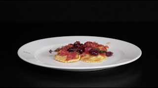 Pasta Garofalo and Niko Romito Recipes Ravioli with salt cod tomato olives and basil [upl. by Nosral]