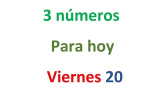 3 números para el Viernes 20 de septiembre El campeón de los números [upl. by Tani]