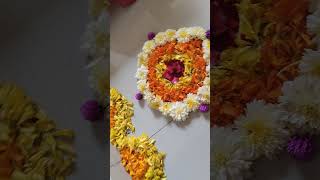 Flowers rangoli design ideas  Diwali flower Rangoli ytshorts youtubeshorts flowersrangoli [upl. by Gary211]