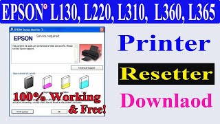 How To RESET EPSON L130L220L360 L365 Waste ink pad counter L130 Resetter Adjustment Program [upl. by Falconer]