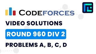 Codeforces Round 960  Video Solutions  A to D  by Raghav Goel  TLE Eliminators [upl. by Yecak]