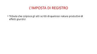 L’IMPOSTA DI REGISTRO [upl. by Yorel]