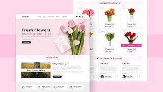 Create A Responsive ECommerce Flower Shop Website Design Using Pure HTML amp CSS Only [upl. by Portwin524]