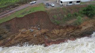 Streambank Erosion downstream of the Ross River Dam Spillway 80219  Townsville Floods 2019 [upl. by Mllly]