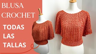 Cómo tejer Blusa Top a crochet o ganchillo super rápido y fácil  Todas las tallas [upl. by Nima]