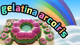 🌈 Gelatina ARCOIRIS 🌈  Gelatina de colores con leche condensada [upl. by Carla490]