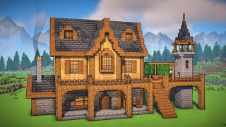 Minecraft How To Build a Medieval Survival House  Tutorial [upl. by Capps]