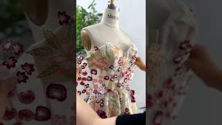 Making a corset floral embroidery midi dress dress fashion creative corset prom gown sewing [upl. by Richella]