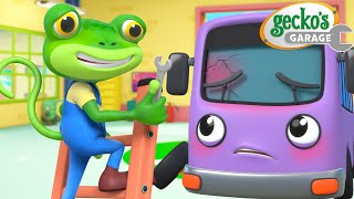 Bobby Bus Broken Windscreen  Geckos Garage  Trucks For Children  Cartoons For Kids [upl. by Korney]