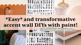 5 EASY DIY Paint Accent Wall Ideas For Every Room In Your Home [upl. by Holtorf]