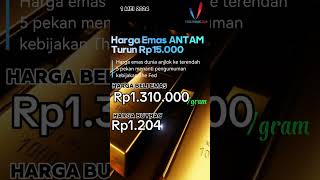 Harga Emas Antam Turun Rp15000 Emas Dunia Anjlok ke Terendah 5 Pekan beliemasantam hargaemas [upl. by Enaols329]