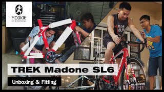 TREK Madone SL6  Unboxing amp Fitting [upl. by Ynos445]