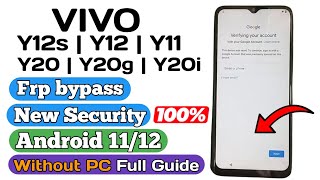 Vivo Y12s Frp bypass Android 1112 New Security  Vivo Y12sY12aY12Y12g Frp bypass New Security [upl. by Ocsirf544]