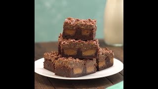 Crackle Peanut Butter Cup Brownies [upl. by Ayotnahs]