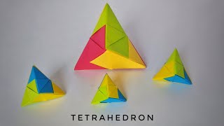 How to make a paper Tetrahedron  Origami 3D Tetrahedron [upl. by Aredna487]