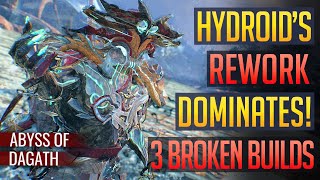 Warframe  HYDROID REWORK 3 Different Broken Builds to Try [upl. by Ylicic679]