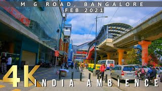 MG Road Bangalore City  4K Walking Tour from Brigade road to Chinnaswamy Stadium  India 2021 [upl. by Abdel]