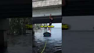 Epic Bridge Beam Jump FAIL 😂 [upl. by Polk454]