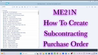 ME21N I HOW TO CREATE SUBCONTRACTING PURCHASE ORDER IN SAPsap education gauravnathofficial [upl. by Yendic838]