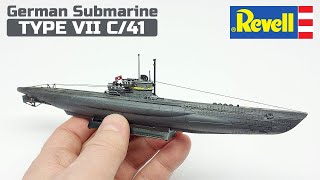 German Submarine Type VII C41 model  Revell 1350  Full build [upl. by Politi315]