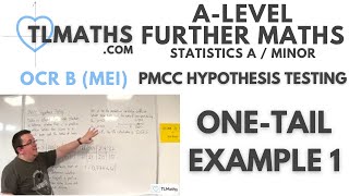 OCR MEI Statistics Minor C PMCC Hypothesis Testing 04 OneTail Example 1 [upl. by Airehc]