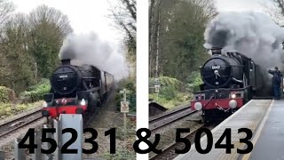 2 steam trains in 1 day at Keynsham 45231 amp 5043 51223 [upl. by Kenwrick]