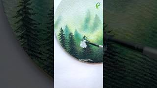 Painting Unbelievable Landscape with Fog 😱 🌲 shorts [upl. by Acinemod]