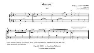 Mozart  Minuet 1 in C Major K 6 [upl. by Cofsky]